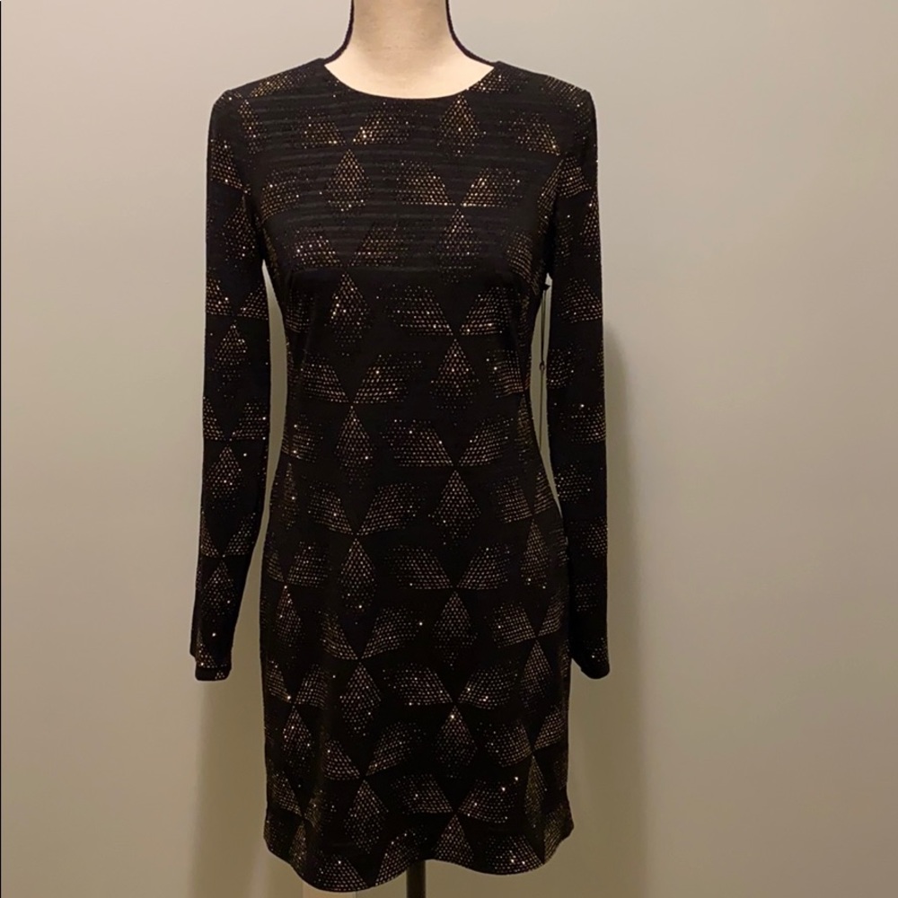 Vince Camuto Little Black Dress Gold sparkle